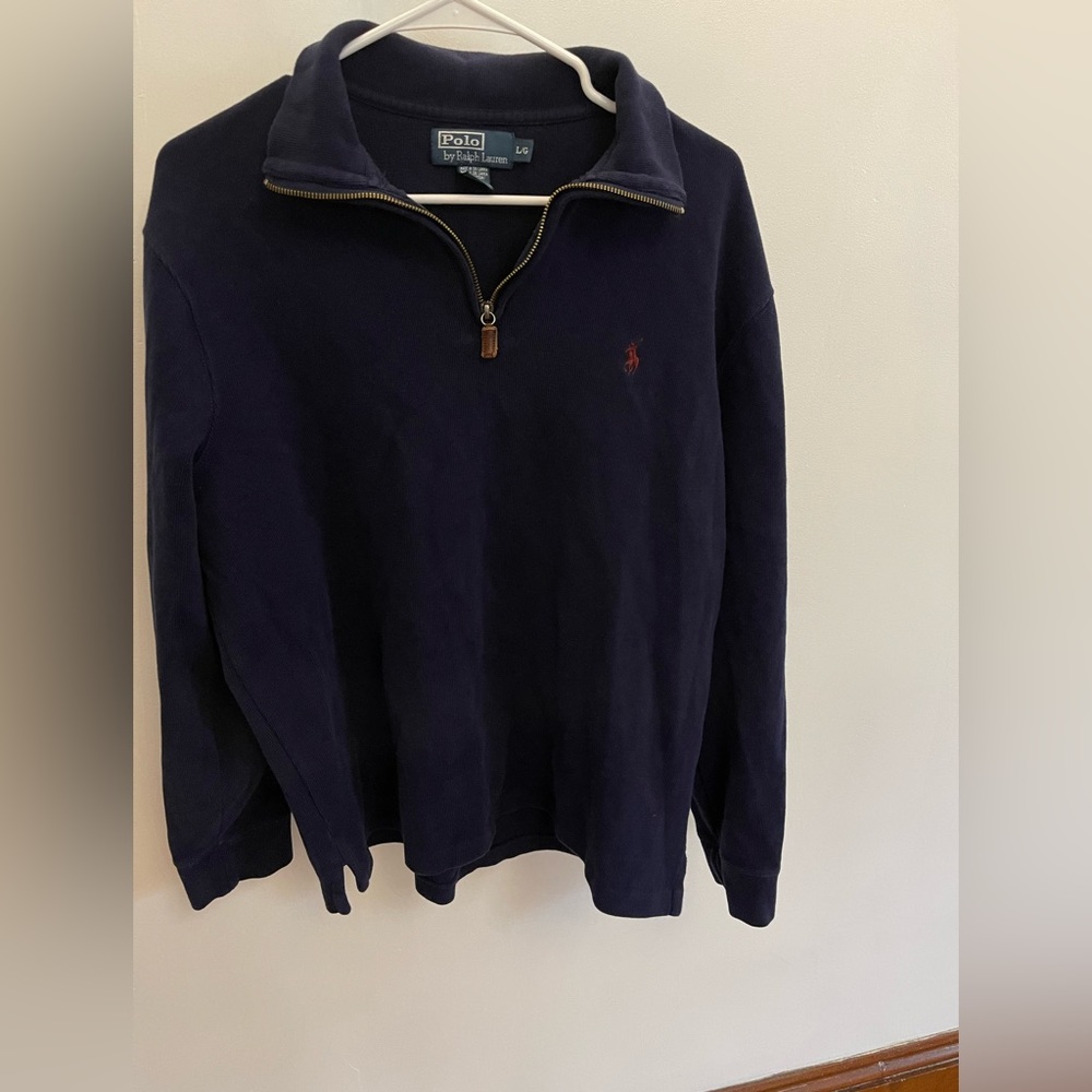 Polo Ralph Lauren 1/4-Zip Pullover blue sz LARGE